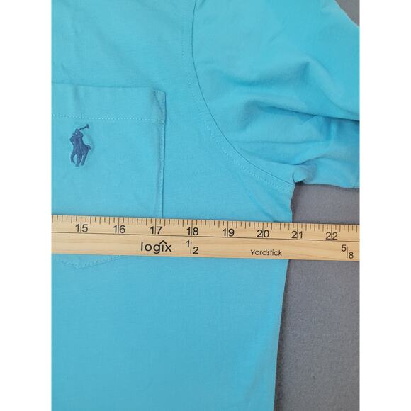 NWOT Polo Ralph Lauren Mens Custom Fit Polo Shirt S Aqua Blue Pocket Pony - Picture 6 of 7